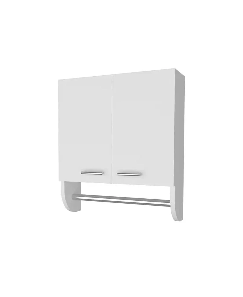 FM FURNITURE Goodyear Medicine Cabinet in Melamine With a Towel Bar, White 3