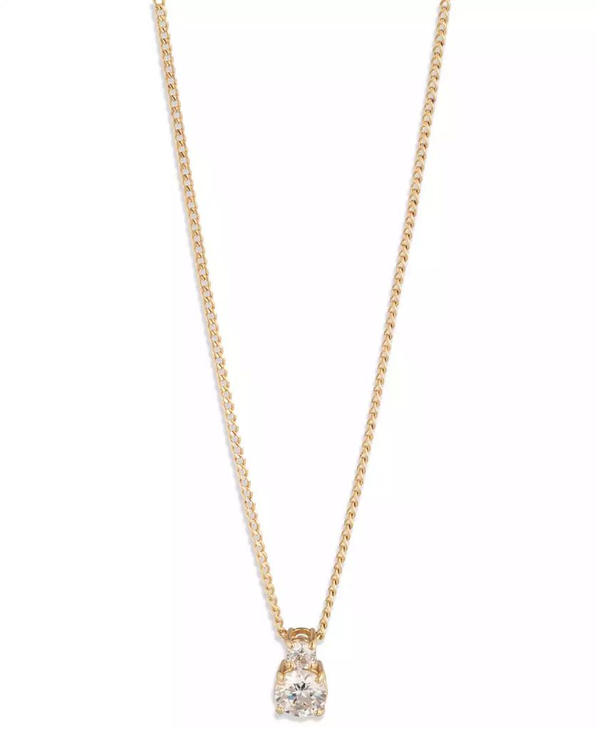 Givenchy Cubic Zirconia Gold-Tone Double Stone Pendant Necklace