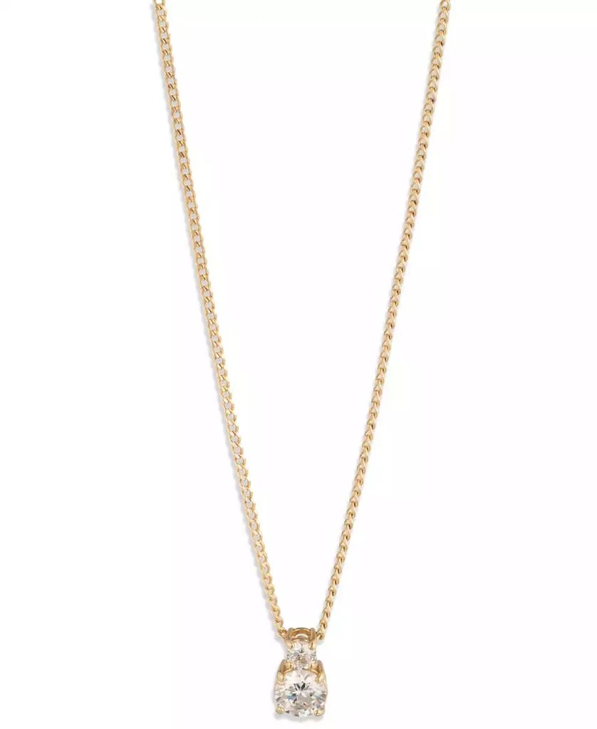 Givenchy Cubic Zirconia Gold-Tone Double Stone Pendant Necklace 1