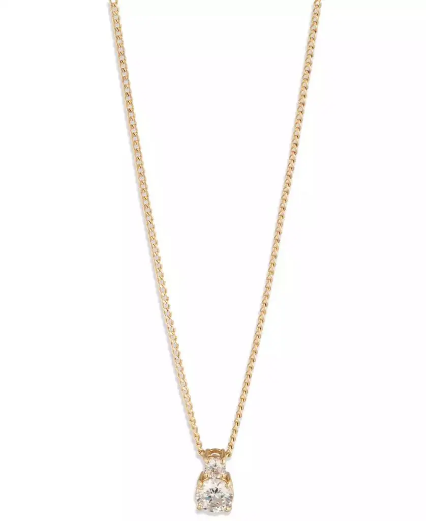 Givenchy Cubic Zirconia Gold-Tone Double Stone Pendant Necklace