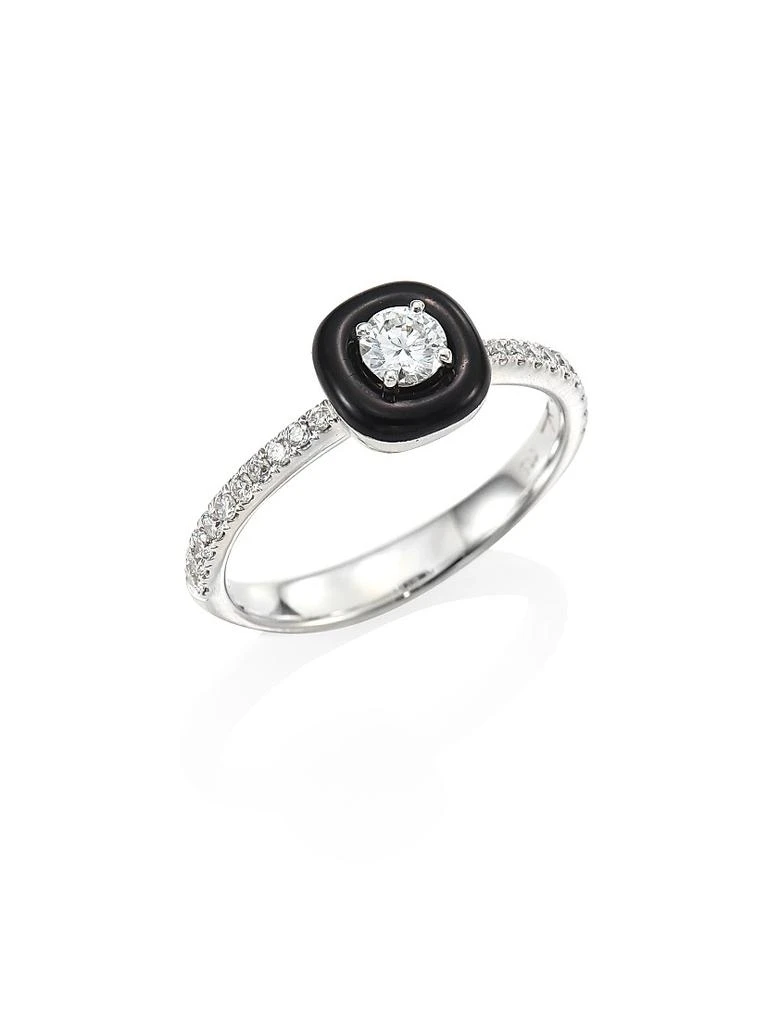 Nikos Koulis Oui Diamond, Enamel & 18K White Gold Ring 1