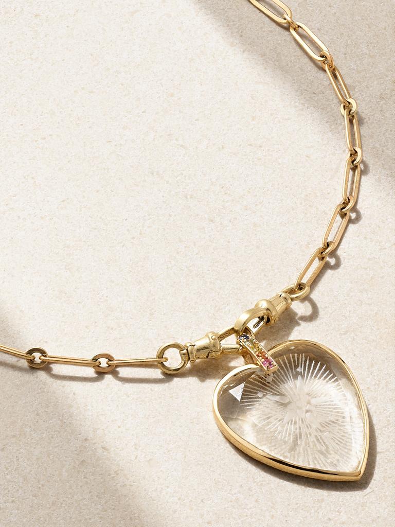 PASCALE MONVOISIN Gabin N°2 9k 黄金、水晶、蓝宝石项链