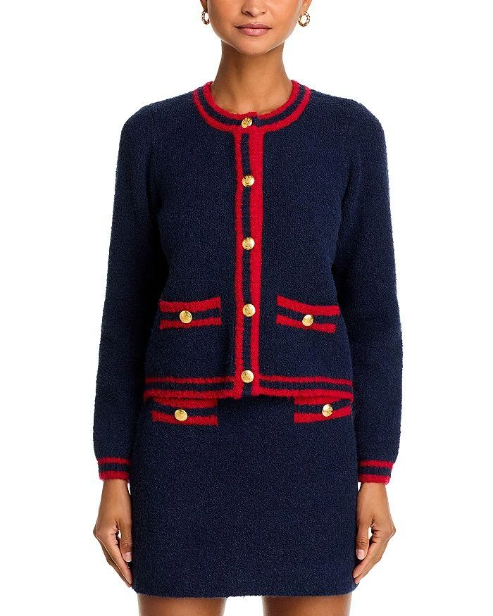 AQUA Bouclé Tipped Cardigan - Exclusive 6