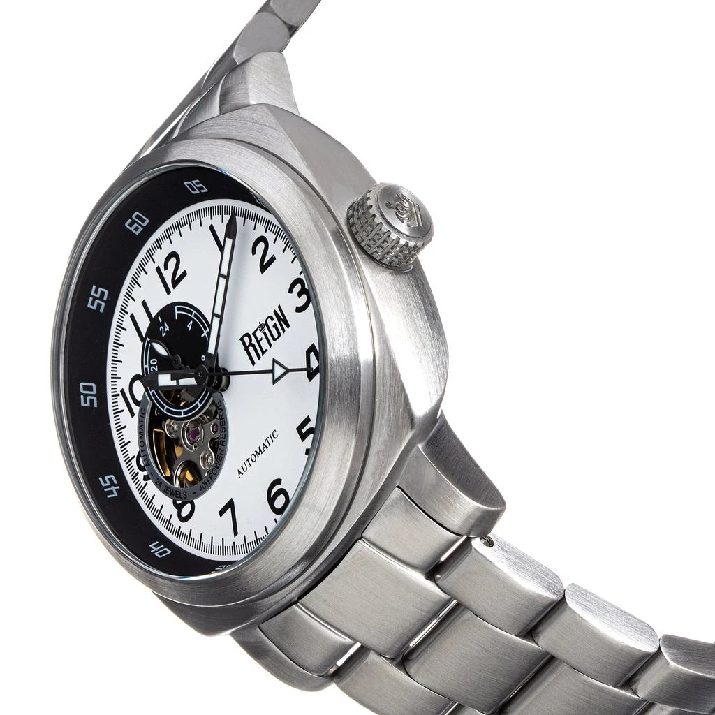 Reign Impaler Semi-Skeleton Bracelet Watch - White/SIlver 3