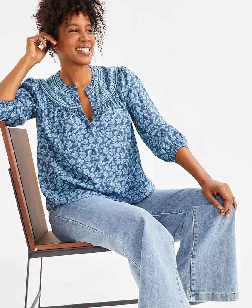 Style & Co Women's Printed Split-Neck Shirt, Exclusively at Macy's 2