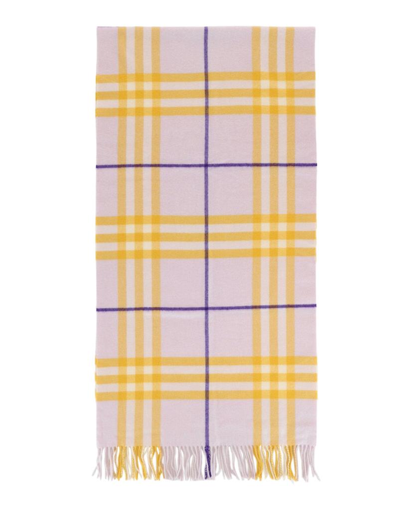 Burberry Check-Pattern Fringed Cashmere Scarf