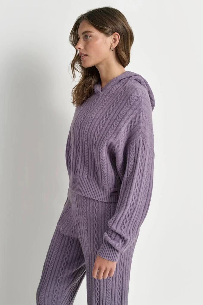 DKNY COZY CABLE SWEATER HOODIE 4