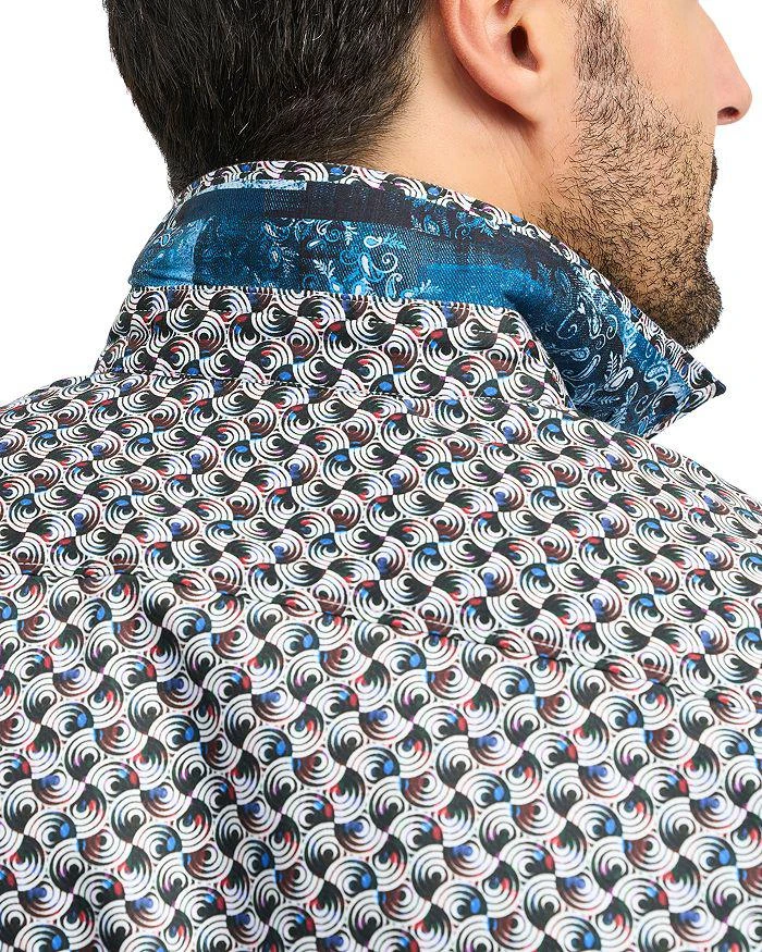 Robert Graham Spun Out Nylon Stretch Printed Classic Fit Button Down Shirt 4