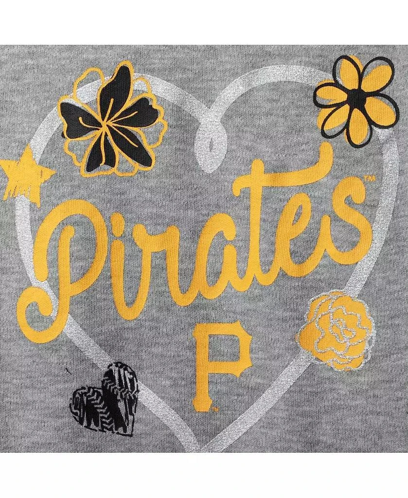 Outerstuff Girls Newborn and Infant Black, Gold, Heathered Gray Pittsburgh Pirates 3-Pack Batter Up Bodysuit Set 3