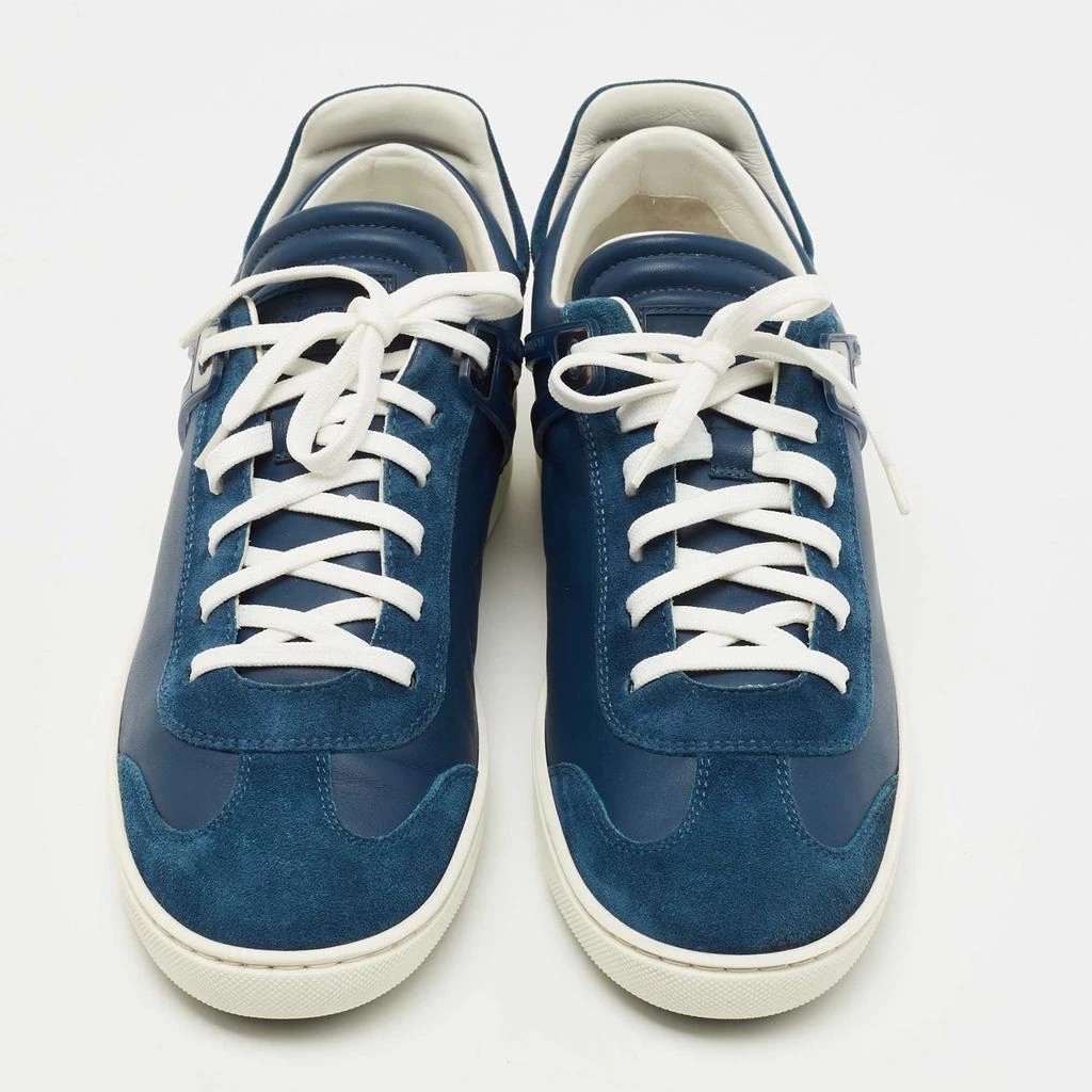 Louis Vuitton Louis Vuitton Blue Leather and Suede Low Top Sneakers Size 40.5 3