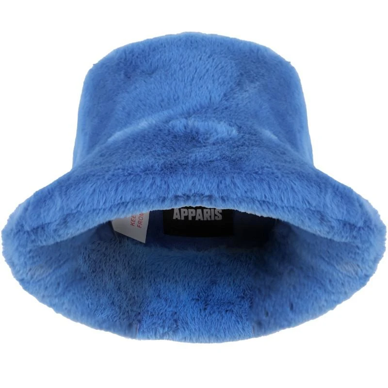 Apparis Blue faux fur bucket hats 2