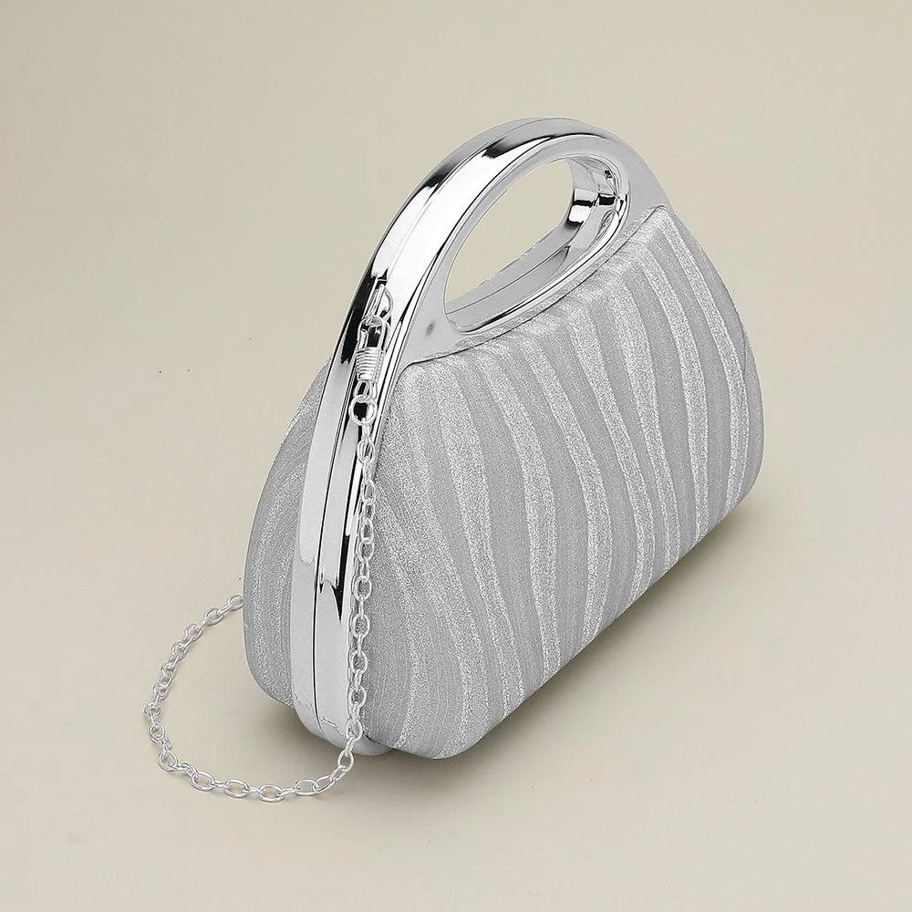 FASHNZFAB Shimmering Structured Evening Clutch Crossbody Bag 2