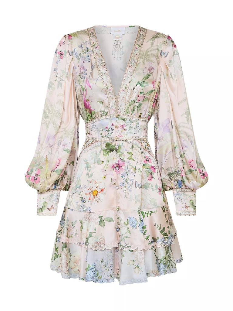 Camilla ​Floral Silk A-Line Minidress