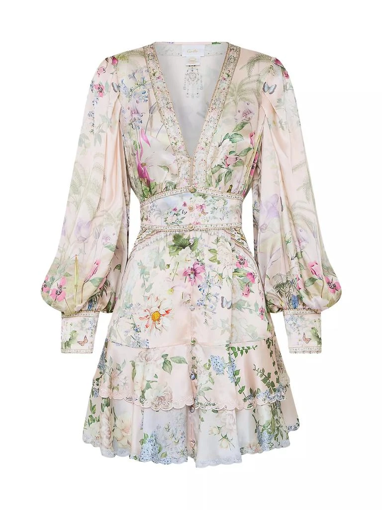 Camilla ​Floral Silk A-Line Minidress 1