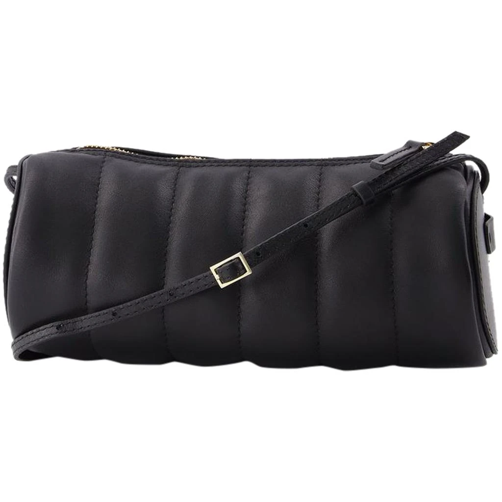 Manu Atelier Padded Cylinder Bag in Black Leather 1