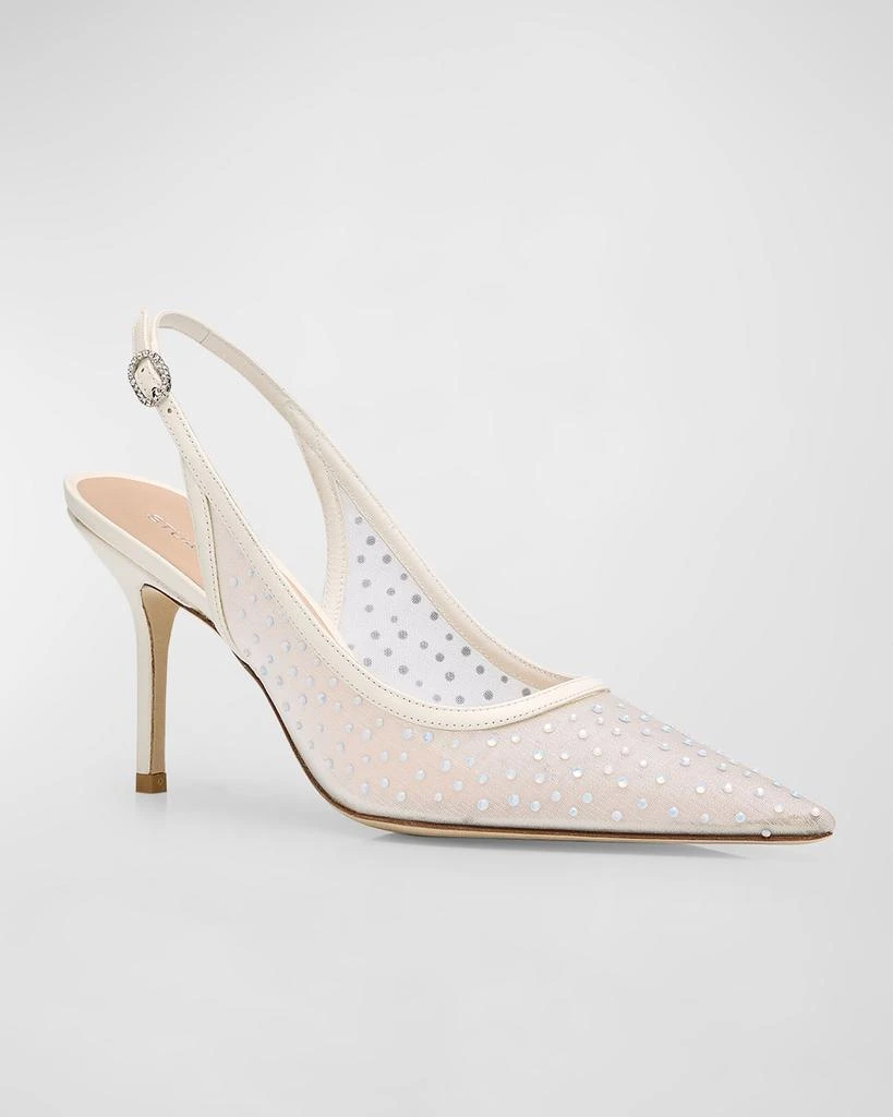 Stuart Weitzman Emilia Crystal Mesh Slingback Pumps 3