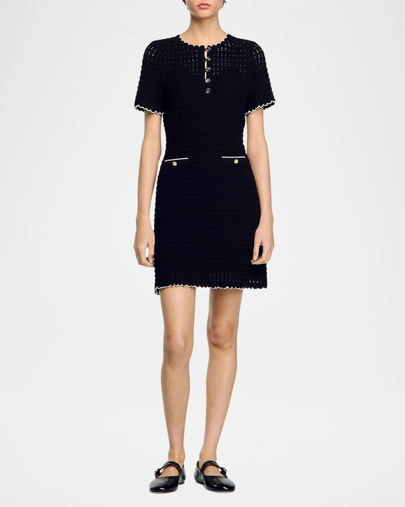 Sandro Dory Open-Knit Mini Dress 4