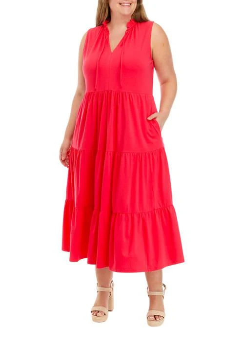 Crown & Ivy™ Plus Size Sleeveless Peasant Maxi Dress 1