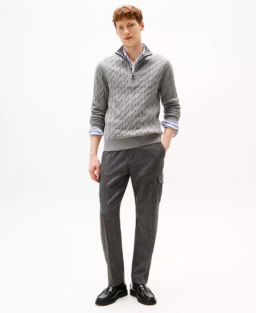 Tommy Hilfiger Men's Long-Sleeve Cable Knit Quarter-Zip Sweater