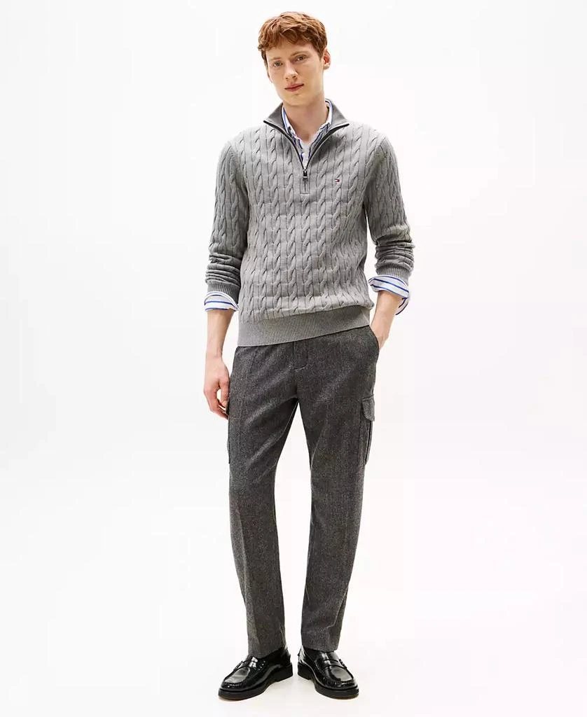 Tommy Hilfiger Men's Long-Sleeve Cable Knit Quarter-Zip Sweater 2