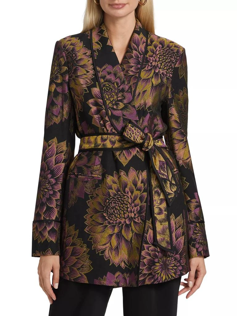 Derek Lam Orville Sunflower Jacquard Belted Jacket 3
