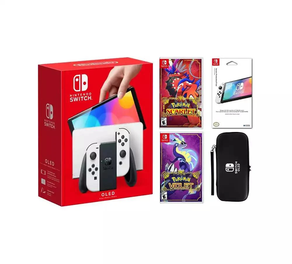 Nintendo Oled Bundle With Accessories, Pokemon Scarlet 
Violet Games