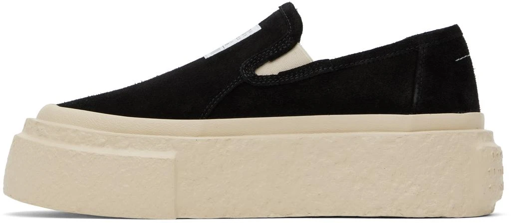 MM6 Black Suede Platform Slip-On Sneakers 3