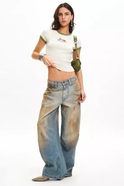 BDG BDG Too Perfect Duck Graphic Ringer Baby Tee 3