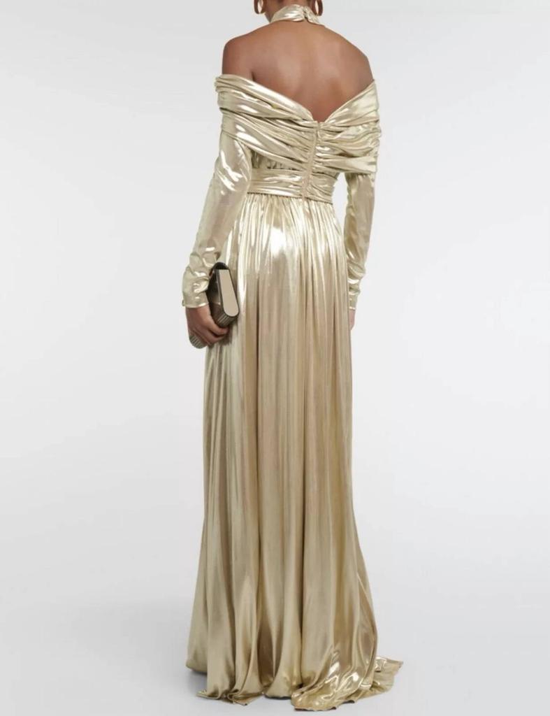 Giambattista Valli Giambattista Valli - Halter Neck Draped Bodice Laminated Jersey Gown
