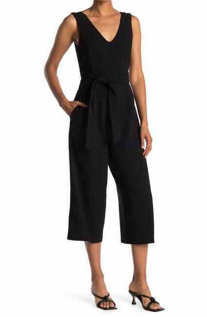 Club Monaco Club Monaco - Torela Crop Wide Leg Waist Tie Jumpsuit