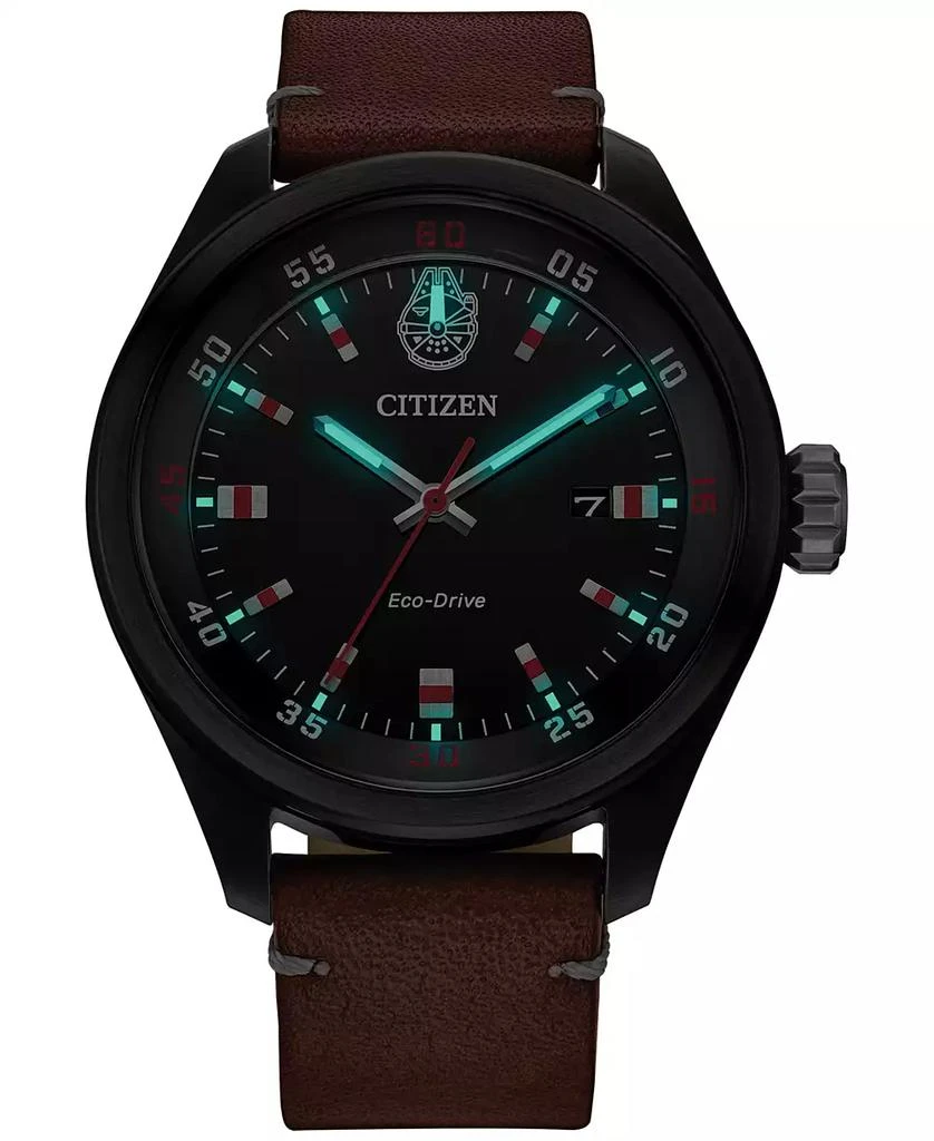 Citizen Eco-Drive Men's Star Wars Chewbacca Brown Leather Strap Watch 43mm 4