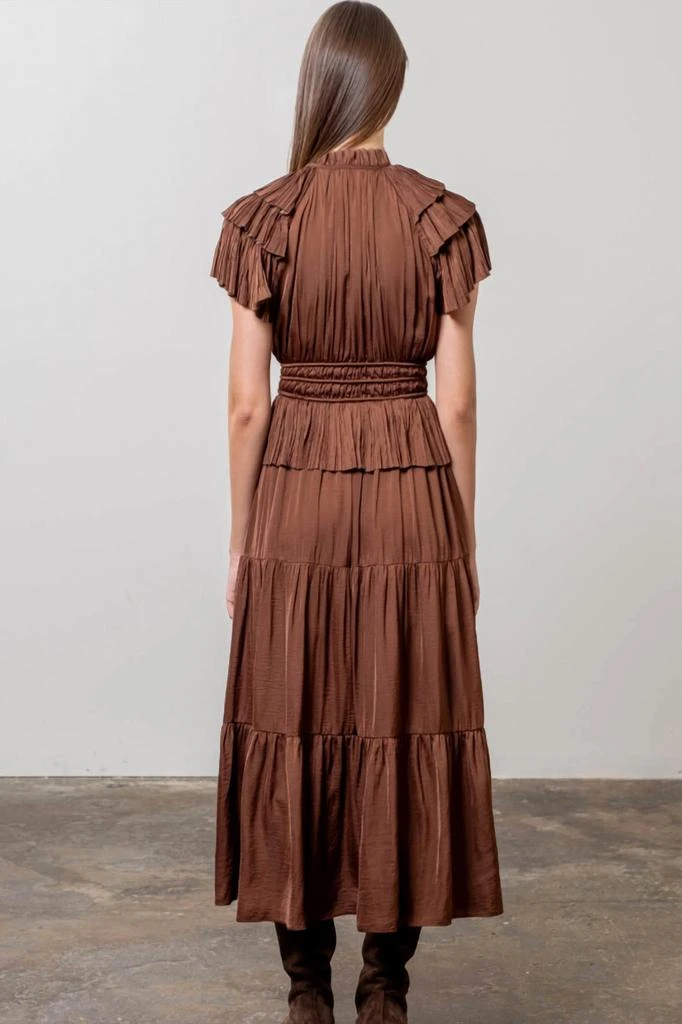 open lace back dress Provence Bloom Peplum Maxi Dress Off White