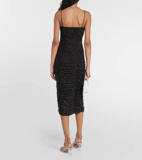 ROTATE Birger Christensen Crystal-embellished mesh midi dress 3
