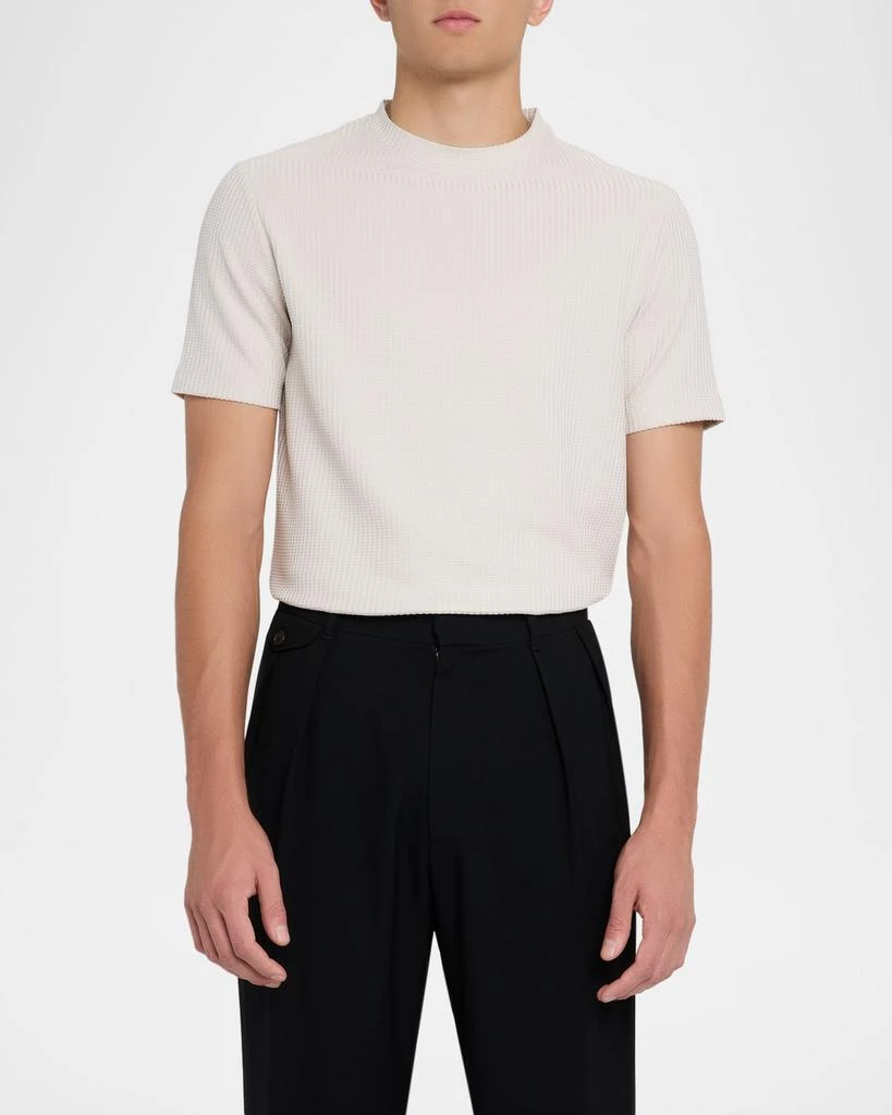 REISS Men's Argon Stripe Textured Crewneck T-Shirt 4
