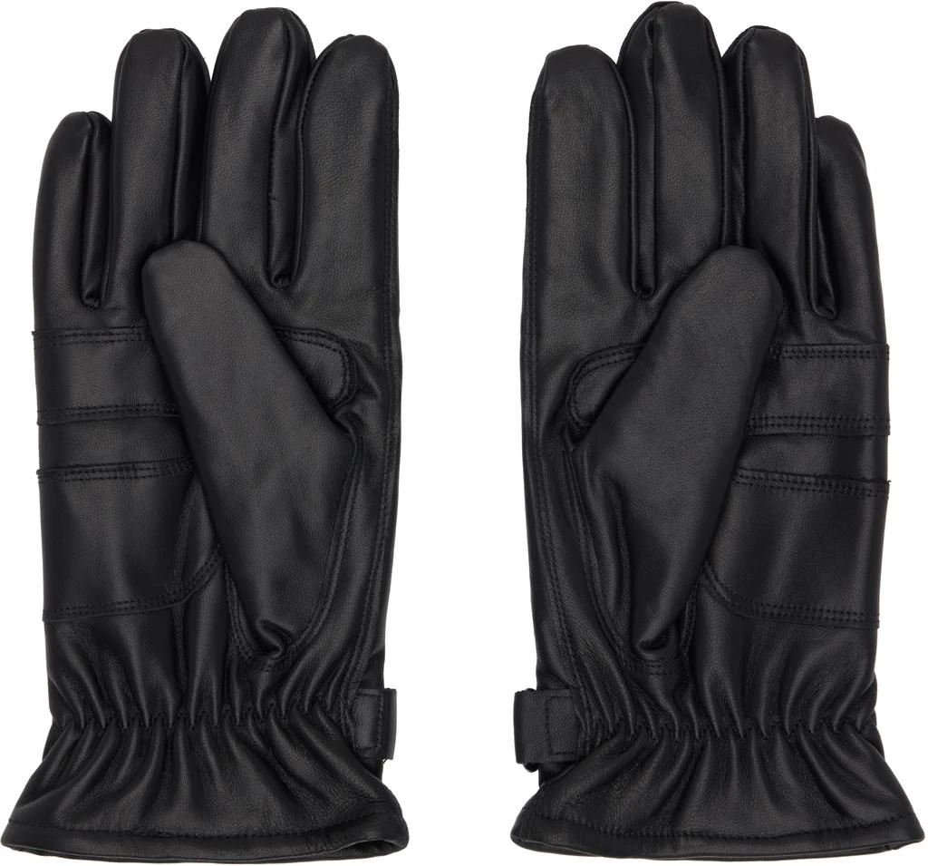 Barbour Black Burnished Leather Thinsulate Gloves 2