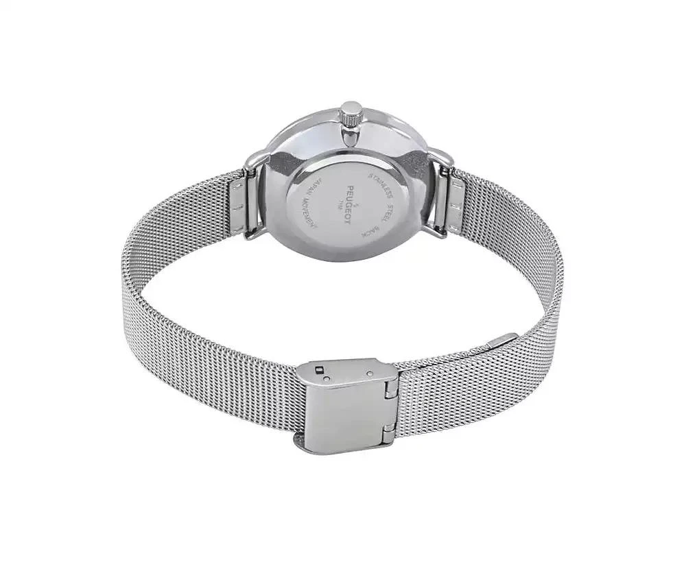Peugeot Women's 30mm Black Sleek Stainless Steel Mesh Band Watch 3