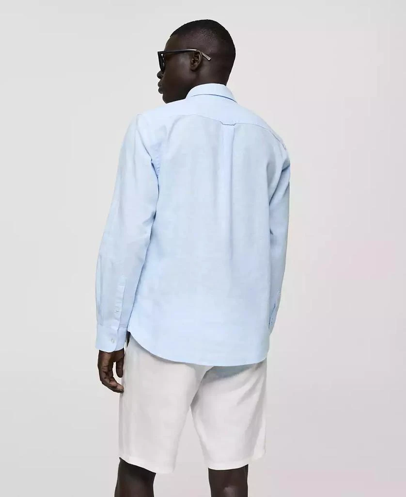 Mango Men's Regular-Fit Striped Cotton-Linen Shirt 2