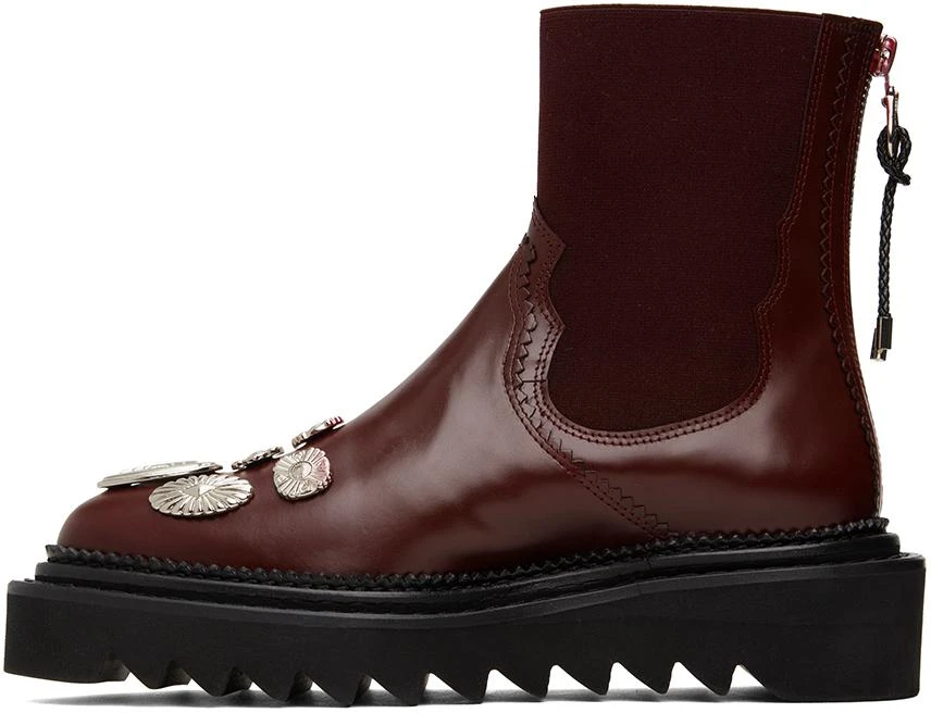 Toga Pulla Burgundy Side Gore Metal Boots 3