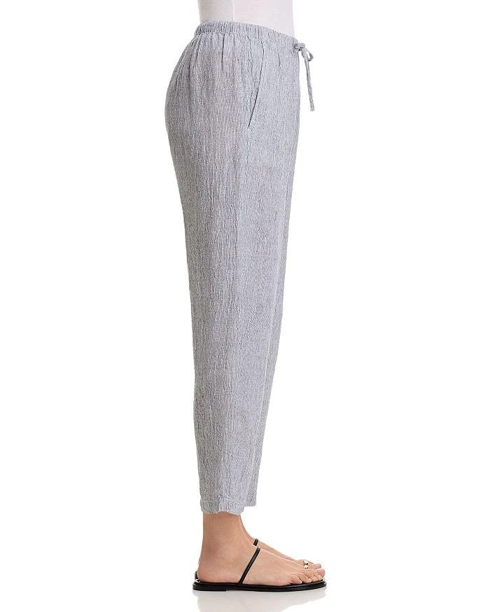 Eileen Fisher Puckered Linen Tapered Ankle Pants 4