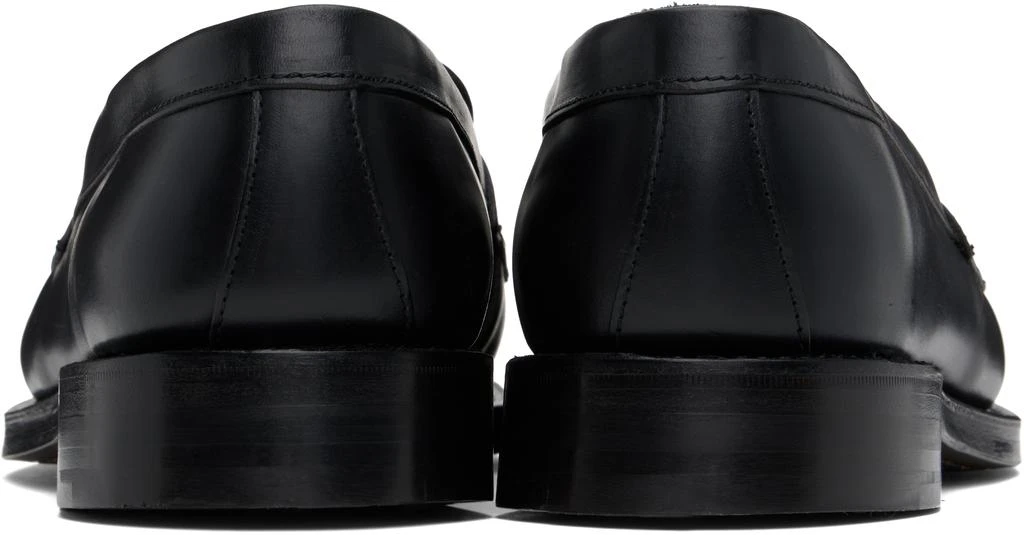 Drake's Black Leather Charles Goodyear Welted Penny Loafers 2