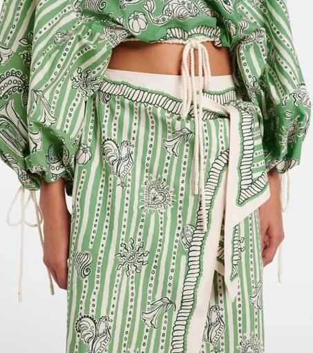 ALÉMAIS Lula printed cotton wrap skirt 4