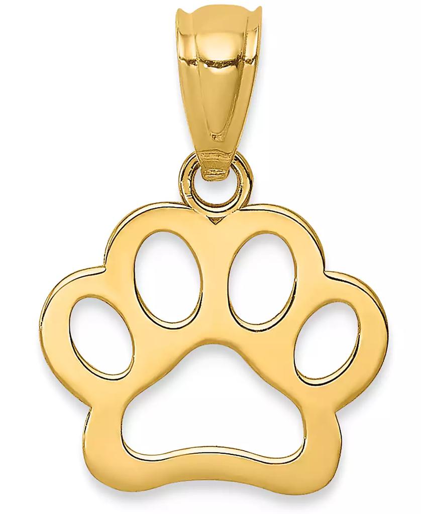 Macy's Paw Print Openwork Charm Pendant in 14k Yellow Gold