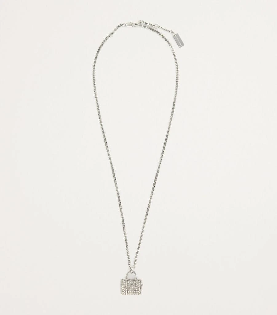 Marc Jacobs Silver-Plated The Pavé Tote Bag Pendant Necklace 3