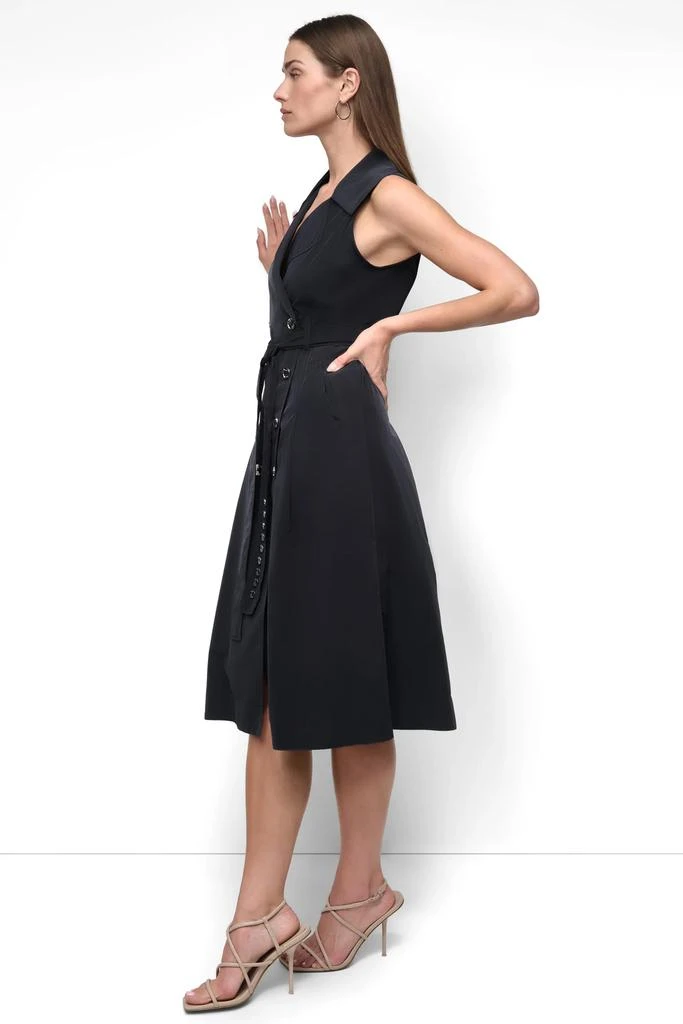 DKNY SLEEVELESS TECH COTTON BELTED MIDI DRESS 3