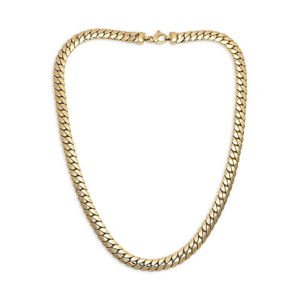 Alberto Amati 14K Yellow Gold Herringbone Curb Link Necklace, 18" 3