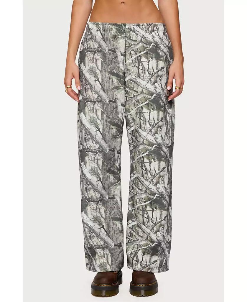 Edikted Women's Camo Straight Leg Sweatpants
