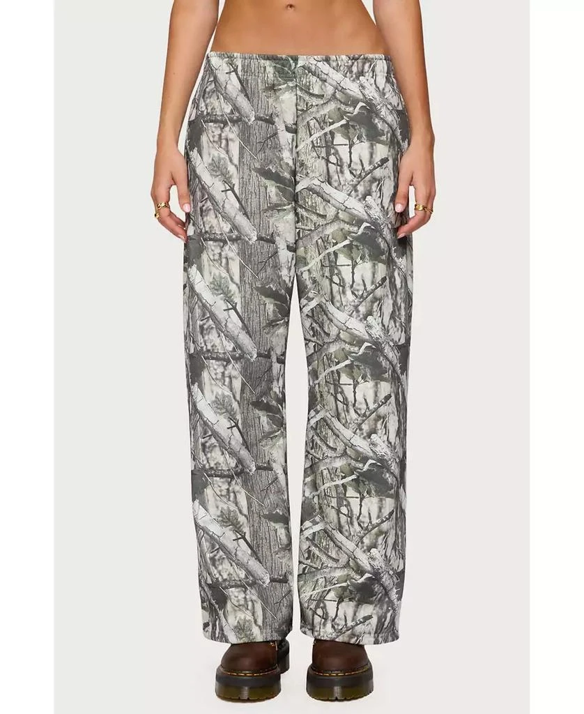 Edikted Women's Camo Straight Leg Sweatpants 1