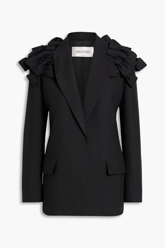Valentino Bow-detailed wool and silk-blend blazer 1