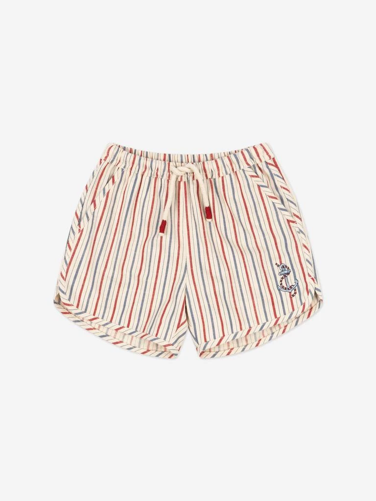 Konges Slojd Boys Marlon Striped Shorts in Ivory 1