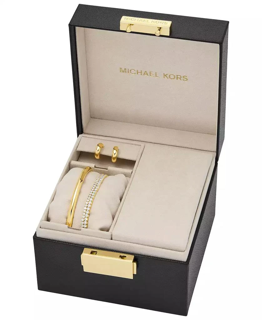 Michael Kors 14K Gold-Plated Brass Bracelet and Earrings Set 3